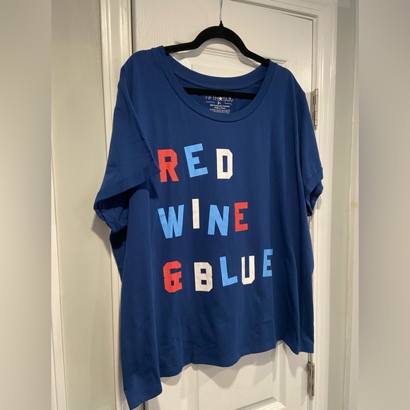 NWT Red Wine & Blue Size 2X Short Rolled Sleeve Crew Neck Cotton Tee Shirt USA - Picture 5 of 9